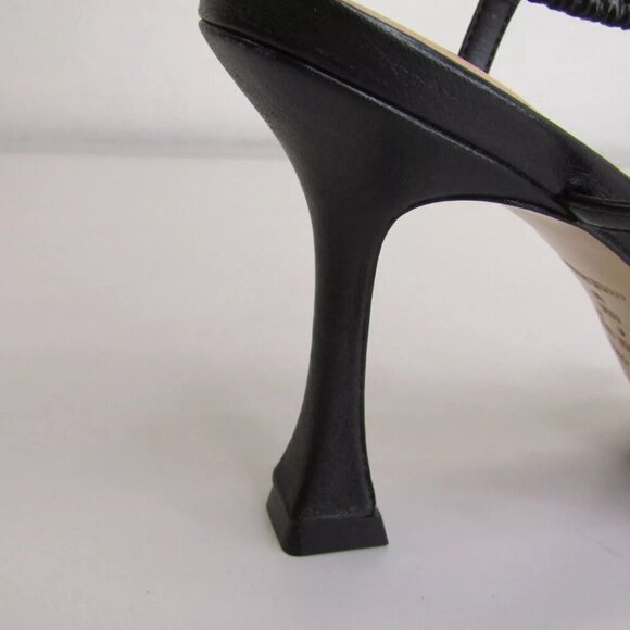 NEW VICENZA Womens Square-Toe Heels Cushioned Slip-On Heel Strap Black Size 9 - Picture 5 of 9